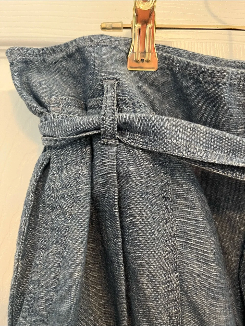 NWT Lauren Ralph Lauren Chambray Paperbag Shorts Size 8